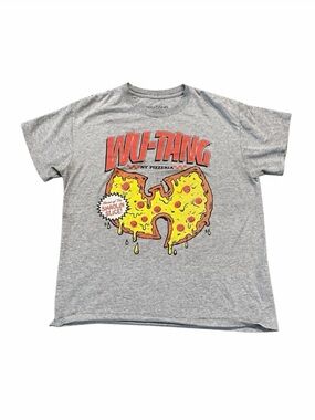 WU-TANG Gray Short Sleeve Graphic Tee - Pizza Logo